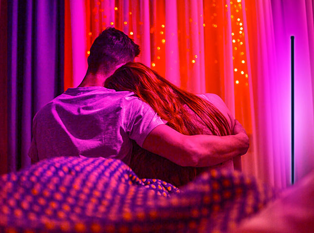 Lámpara de pie LED arcoíris