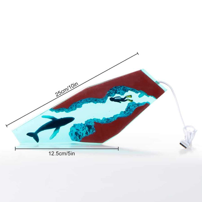 Lámpara de resina epoxi con ballena