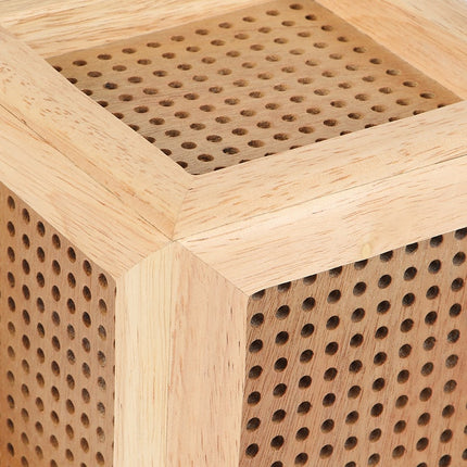 Lámpara de mesita cuadrada madera