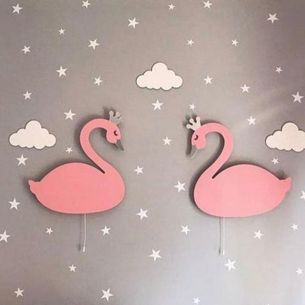 Lámpara de madera infantil forma cisne