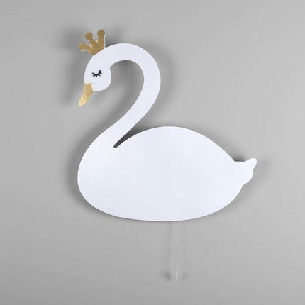 Lámpara de madera infantil forma cisne