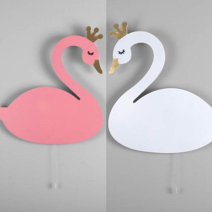 Lámpara de madera infantil forma cisne