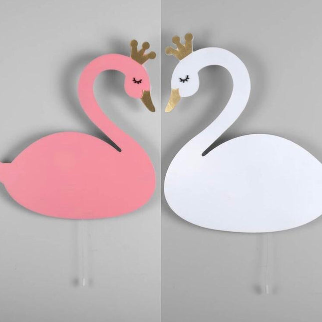 Lámpara de madera infantil forma cisne