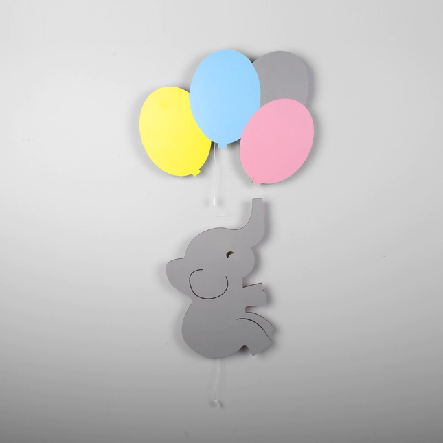 Lámpara de pared elefante con globos