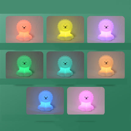 Lámpara de noche león silicona táctil