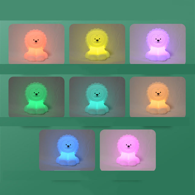 Lámpara de noche león silicona táctil