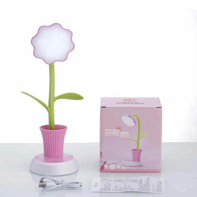 Lámpara de mesa flor recargable USB