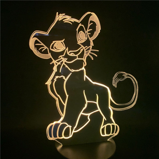Lámpara LED 3D Simba Rey León