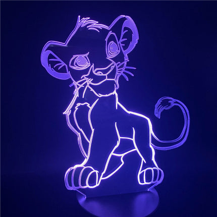 Lámpara LED 3D Simba Rey León