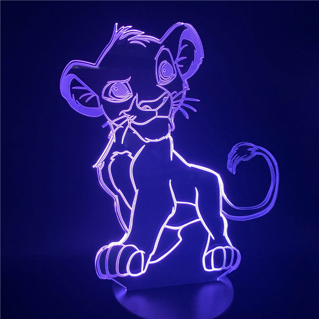 Lámpara LED 3D Simba Rey León