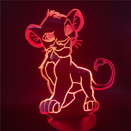 Lámpara LED 3D Simba Rey León