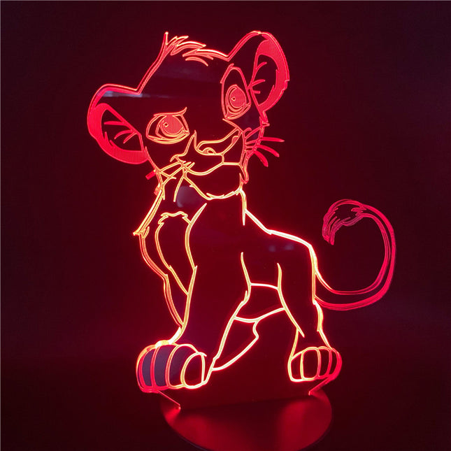 Lámpara LED 3D Simba Rey León