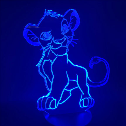 Lámpara LED 3D Simba Rey León