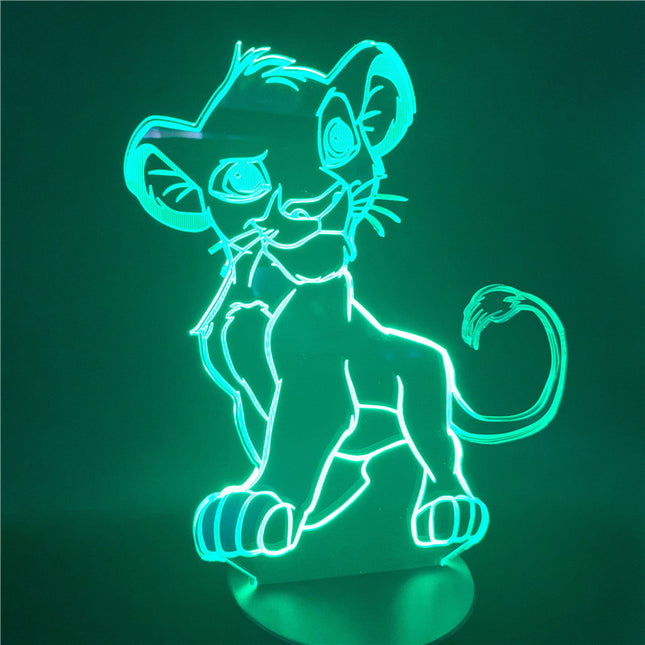 Lámpara LED 3D Simba Rey León