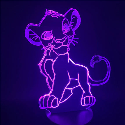 Lámpara LED 3D Simba Rey León
