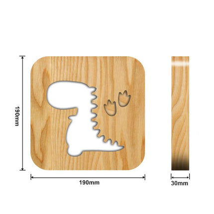 Lámpara de madera LED forma dinosaurio