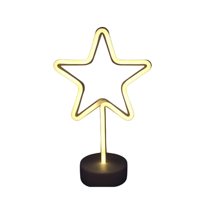 Lámpara de neón LED estrella amarilla