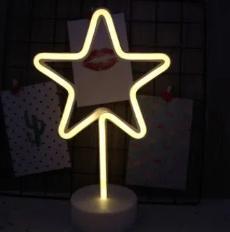Lámpara de neón LED estrella amarilla