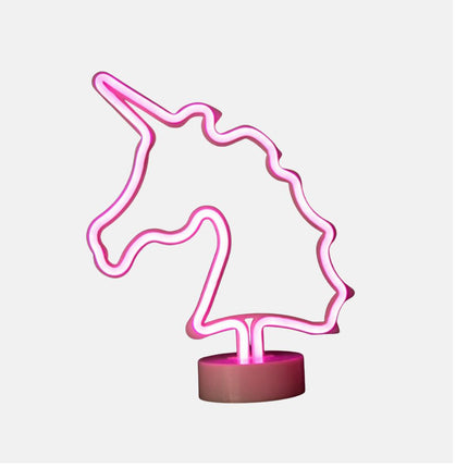 Lámpara de neón LED unicornio rosa