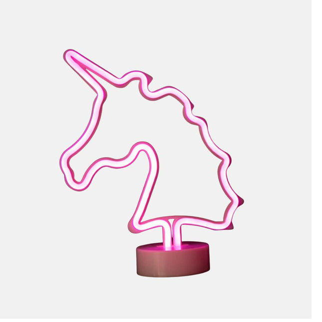 Lámpara de neón LED unicornio rosa