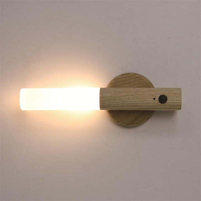 Lámpara de pared magnética de madera