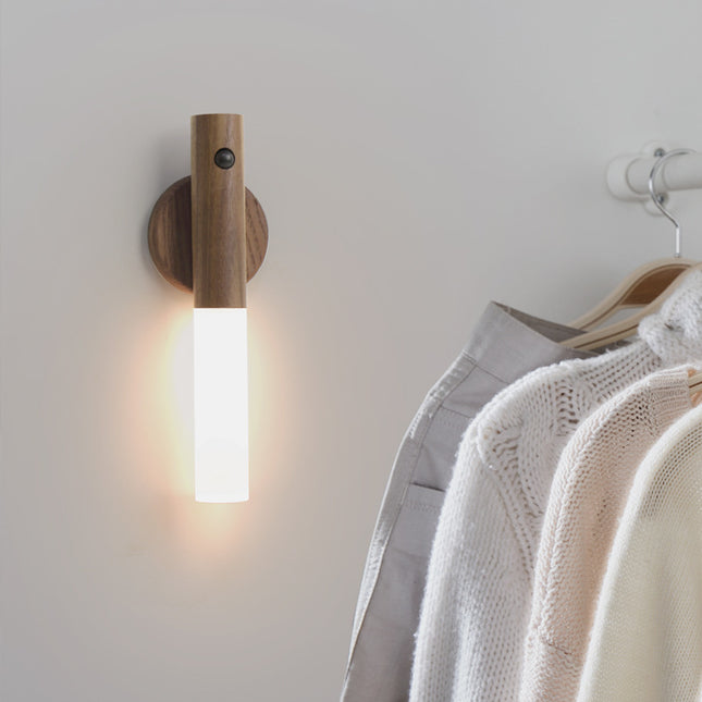 Lámpara de pared magnética de madera