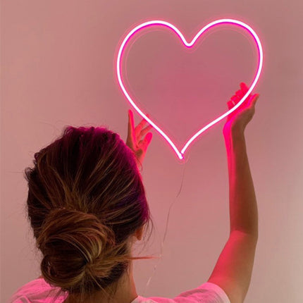 Lámpara de pared neón LED corazón