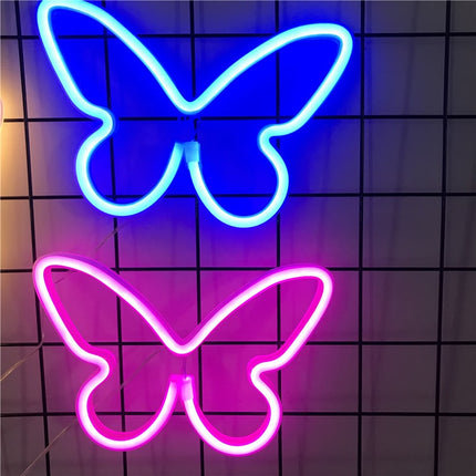 Luz de neón LED forma mariposa