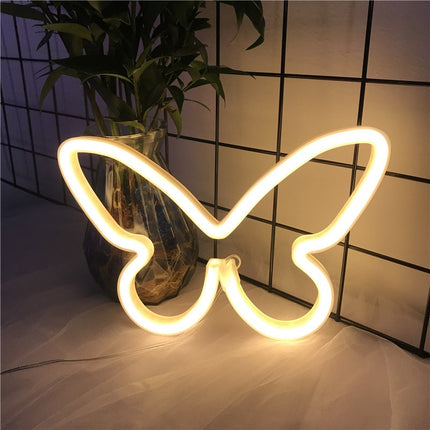 Luz de neón LED forma mariposa