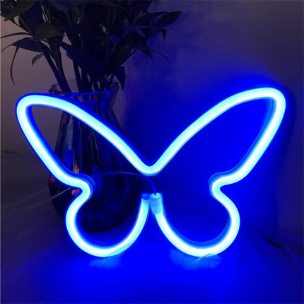 Luz de neón LED forma mariposa