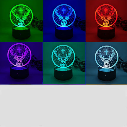 Lámpara LED 3D con forma de ciervo