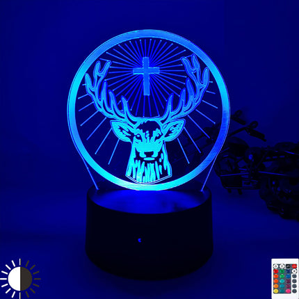 Lámpara LED 3D con forma de ciervo