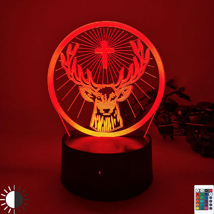 Lámpara LED 3D con forma de ciervo
