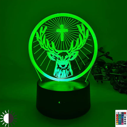 Lámpara LED 3D con forma de ciervo