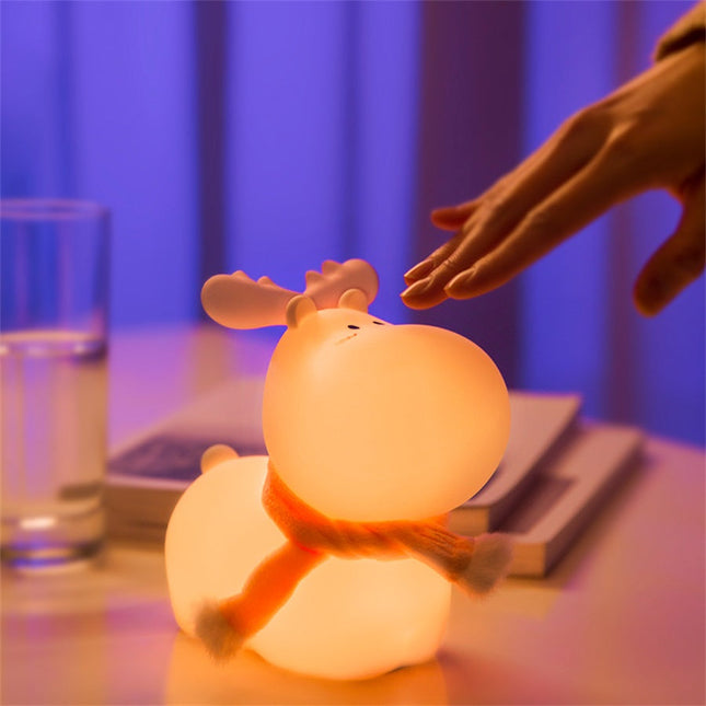 Lámpara de noche reno silicona recargable