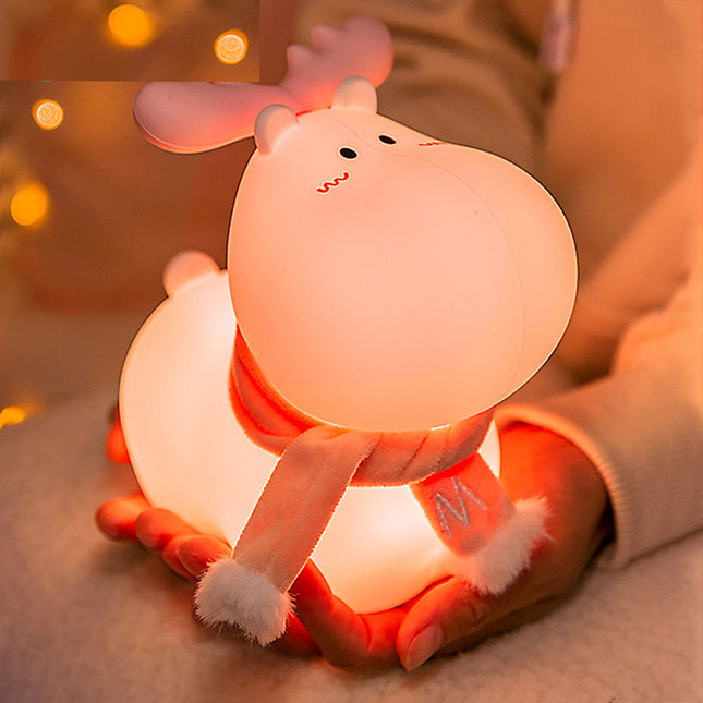 Lámpara de noche reno silicona recargable