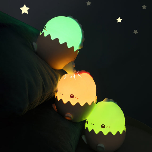 Lámpara LED huevo dinosaurio multicolor