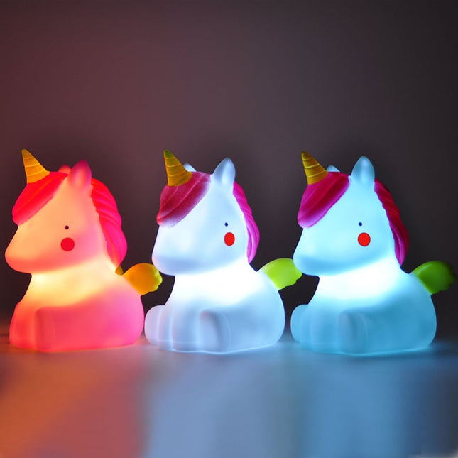 Mini lámpara LED quitamiedos de unicornio