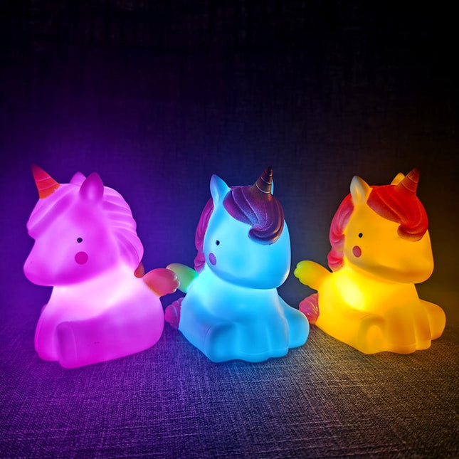 Mini lámpara LED quitamiedos de unicornio