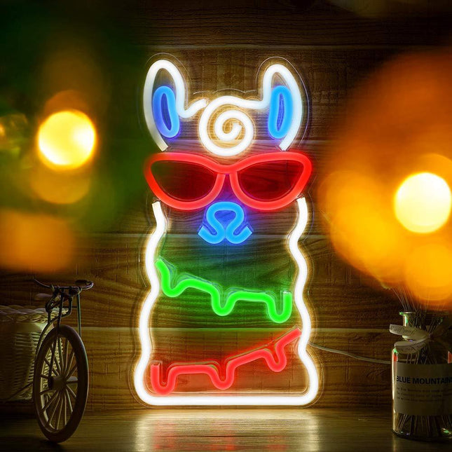 Lámpara neón alpaca multicolor para pared