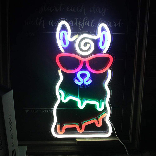 Lámpara neón alpaca multicolor para pared