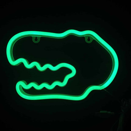 Letrero de neón LED cabeza dinosaurio