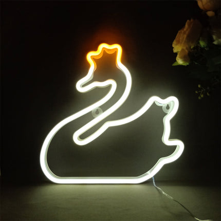 Luz de neón decorativa cisne