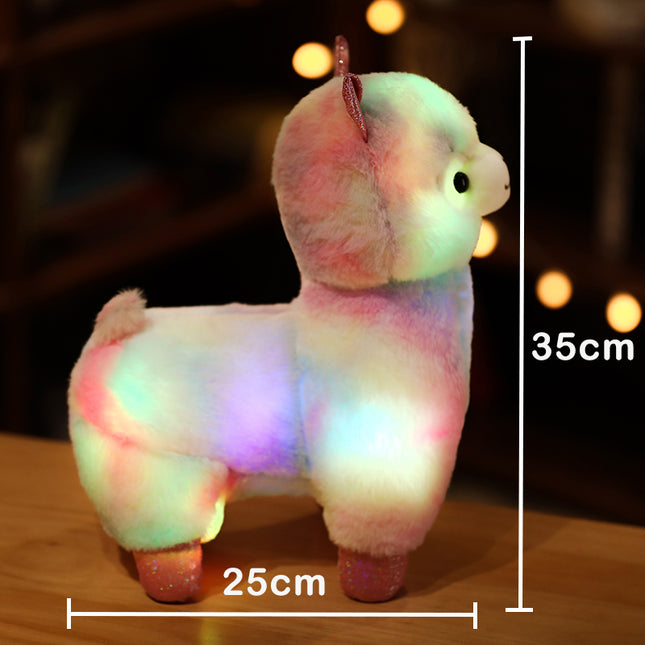 Peluche luminoso llama con luces LED