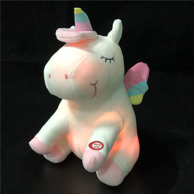 Unicornio de peluche con luz quitamiedos