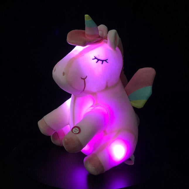 Unicornio de peluche con luz quitamiedos