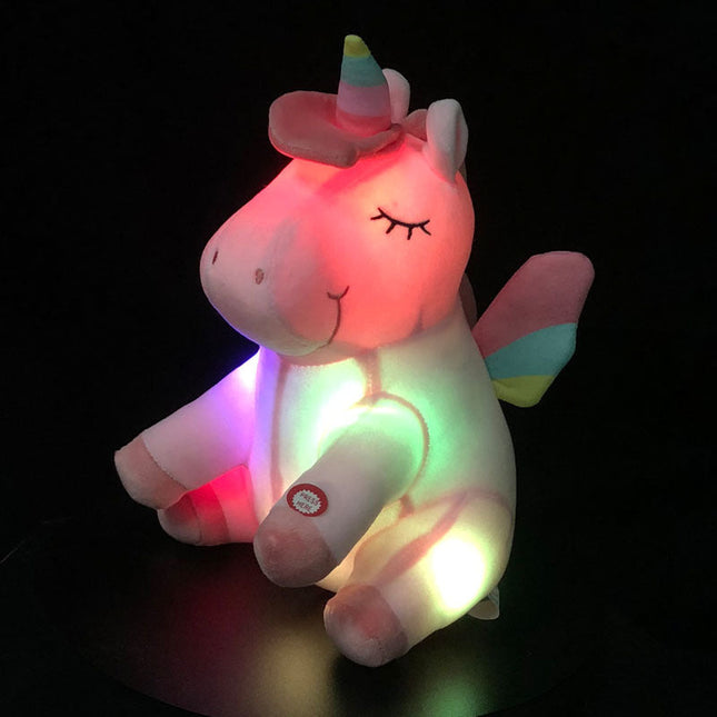Unicornio de peluche con luz quitamiedos