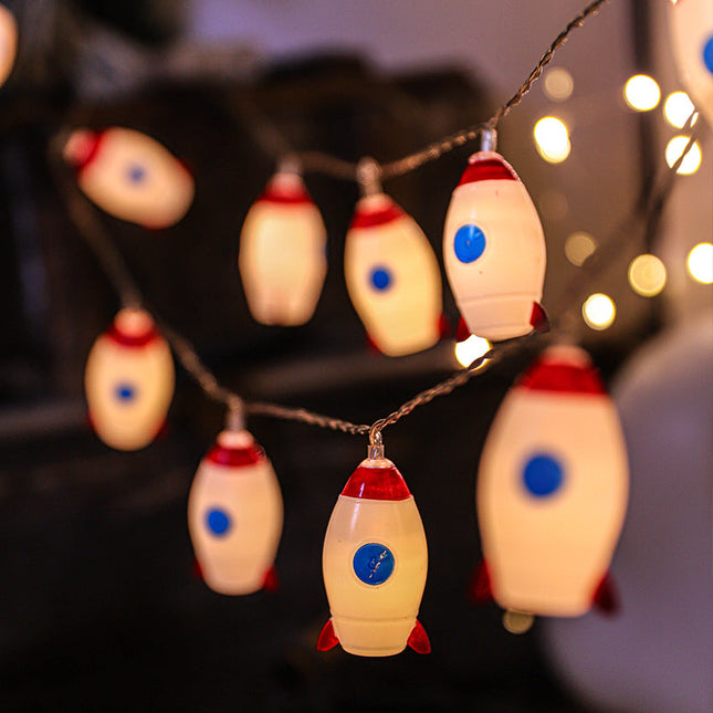 Guirnalda de luces infantil con cohetes