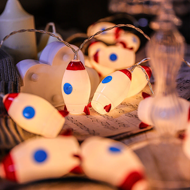 Guirnalda de luces infantil con cohetes