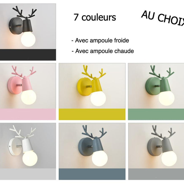 Aplique de pared infantil cabeza ciervo